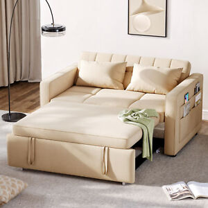 Sofa Bed Sleeper Sofa 3 in 1 Pull Out Couch Bed Loveseat Sofa Adjustable Backres