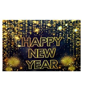 Happy New Year Banner 2023 Fabric 72x44 Inch New Year Backdrop for Party Decor