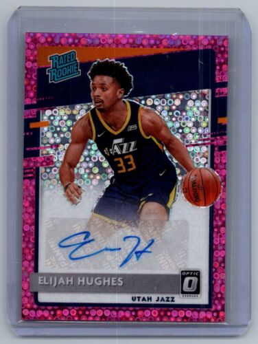 2020-21 Optic Rated Rookies Signatures Pink Fast Break Elijah Hughes AUTO /20 /1