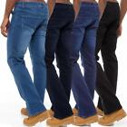 Enzo Mens Bootcut Jeans Stretch Denim Wide Leg Flared Bell Bottom Pants UK Sizes