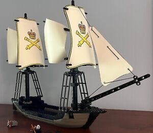 LEGO 6493 Pirate Ship Kit: Gray & Black, Brown or White Hull w/ Mast + Sails