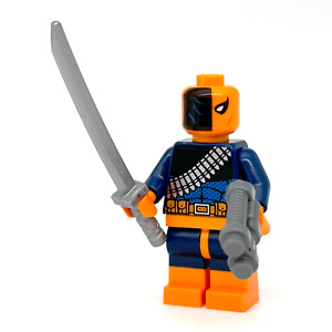 Lego Deathstroke Minifigure w/ Sword & Gun sh194 Batman Harbor Pursuit 76034
