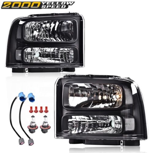 Fit For 1999-2004 Ford Super Duty F250 F350 Excursion Conversion Headlights Lamp (For: 2002 Ford F-350 Super Duty Lariat 7.3L)