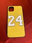 Kobe Bryant 24 LA Lakers Case for iPhone 11 Pro Max Yellow