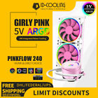 Liquid CPU Cooler Pink 240mm RGB Addressable All-In-One Water Cooling Radiator