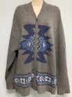 Vintage Pendleton 100% Lambs Wool Full  Zip Cardigan Sweater SW Native Tribal L