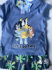 Size 2T - Bluey, Bandit and Bingo Shorts and Tee for Kids (Let's Do This)