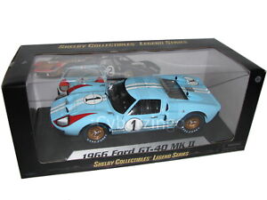 1966 Ford GT40 MK II Shelby Collectibles 1:18 Scale Blue Diecast Model Car NEW