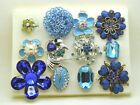 A-56 WHOLESALE LOT 12 PCS BLUE COLOR COLLECTION FASHION JEWELRY ADJUSTABLE RINGS