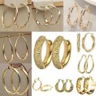 Elegant Gold Plated Hoop Earrings Women Cubic Zirconia Wedding Jewelry Gifts