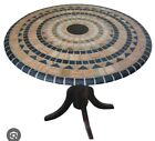 Mosaic Table Cover Round Elastic Fitted Vinyl Vesuvius Stretch fits 36