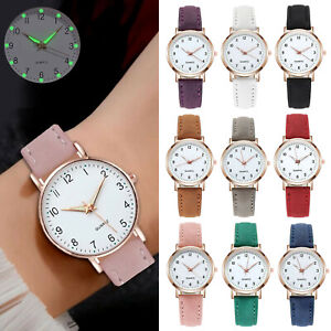 New Ladies Wristwatches Luminous Women Watches Casual Leather Strap Quartz Watch