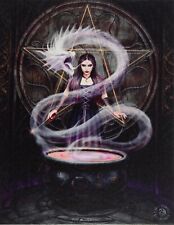 Gothic Girl Dragon Canvas Print The Summoning    Anne Stokes