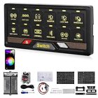 RGB 12 Gang Switch Panel Dimmable LED Light Bar Relay System Marine