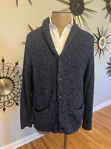 Abercrombie & Fitch Blue  Button Front Cardigan Sweater Shawl Collar XL NWT
