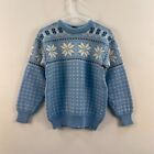 Dale Of Norway Womens Small Sweater Top Knit Pullover Blue Wool Fair Isle Nordic