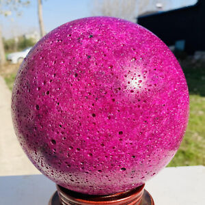 18.29LB Natural Red Corundum Jade Quartz Crystal Gemstone Sphere Ball Healing