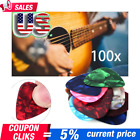 100pcs Guitar Picks Acoustic Electric Plectrums Celluloid Assorted Colors USPS*