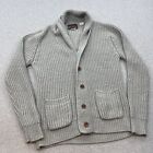 Vintage 1960's Sears Sportswear Sweater Mens Med Grey Button Up Acrylic Cardigan