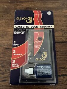 Vintage ALLSOP 3 Cassette Tape Deck Cleaning system Head Capstan Pinch Roller