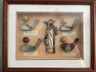 Golf Lover's Shadow Box - Historical Equip/Photos in Sealed Display