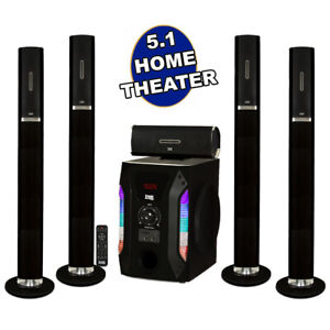 Acoustic Audio Bluetooth Tower 5.1 Home Speaker System with 8