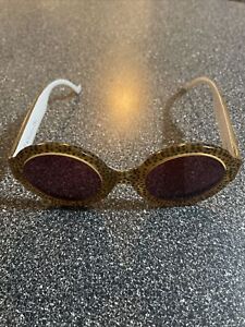Woman’s CHRISTIAN DIOR 2567 Vintage ROUND Rare Sunglasses 140 Yellow Black Dots