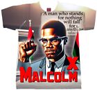BLACK HISTORY  T-SHIRT. MALCOLM X  T SHIRT . A MAN WHO STANDS FOR NOTHING TEE.