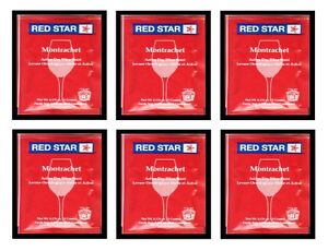 WINE YEAST 6 PACK PREMIER CLASSIQUE (FORMERLY MONTRACHET) FOR RED WINES RED STAR