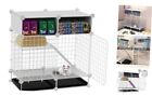 2 Tier Rabbit Cage with 2 Large Drawers - Indoor C&C Cat Cage Bunny House