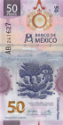 Mexico 50 Pesos 2021 P-New Serie AB Tenochtitlan Polymer Axolotl Billete Unc