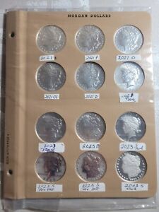 2021 & 2023 Morgan & Peace Silver Dollar Full Set (12 Coins Reverse Proofs Uncir