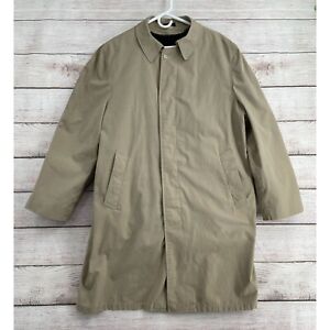 Vintage Zeelander Fleece Lined Trench Coat Men's Size 44/Small Tan/Khaki