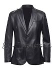 Men Real Leather Sport Jacket Mens Black Lambskin Blazer Men Suit Jacket