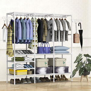 New Design Portable Closet Wardrobe Clothes Rack Storage Organizer Shelf Durable