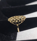Beautifull Ornate Floral Raised Openwork Ring 14k Yellow Gold Size 8 Not Scrap