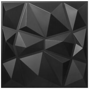 VEVOR 3D PVC Wall 13 Panels Diamond Design Tiles Black Decorative WaterProof