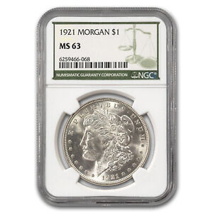 1921 Morgan Dollar MS-63 NGC (Green Label)