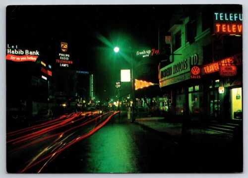 New ListingVictoria Road - Abdullah Haroon Road by Night Karachi Pakistan Postcard