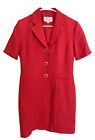 Vintage  Women's Dani Max RED  Long blazer/Dress Short Sleeve Size 6 Holiday