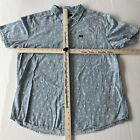 RVCA Mens XL Blue Button Up Shirt Short Sleeve All Over Print Geometric