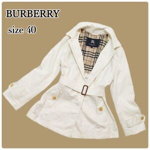 Burberry London Trench Coat Spring Coat Nova Check Beige Women Size 40/L Used