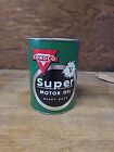 VINTAGE NOS CONOCO SUPER V SAE 10W MOTOR OIL CAN  FULL CLEAN CARDBOARD Can