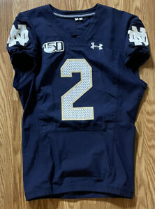 Notre Dame Football 2019 Game Used Under Armour 150 Game Jersey #2 Shows Use