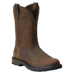 Ariat® Men Groundbreaker Pull-On Distressed Brown Work Boots 10014238