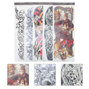 5 Pcs Full Arm Tattoo Stickers Water Transfer Paper Extra Large Animal Sleeves