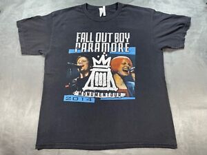 FOB Fall Out Boy PARAMORE 2014 Monument Tour Concert Shirt Black Faded LARGE
