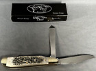 GERMAN BULL BRAND GB-152DS Stainless Stag Folding 2 Blade POCKETKNIFE New in Box
