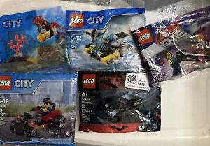 Lego City Polybag Lot With Batmobile & Rex Ambush 30370 30346 30354 30455 30460