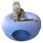 Cat Tunnel Bed Cave Toy Interactive Plush Condo Kennel Nest Cat Bed Donut Tube